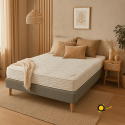 Matelas MAELYS dans une chambre épurée – mousse sur mesure adaptée au confort quotidien