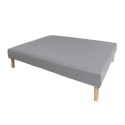 Sommier tapissier gris VOLIGE DÉCO + 4 pieds