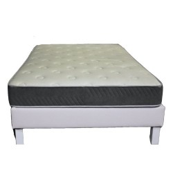 Sommier tapissier crème DÉCO PRESTIGE 20cm + 4 pieds