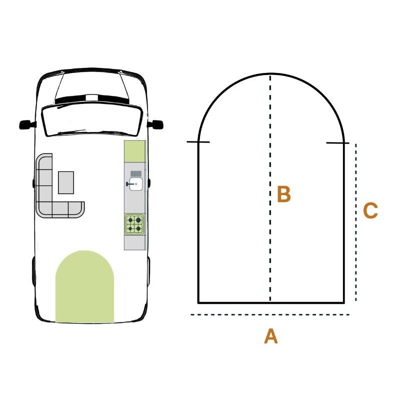 Matelas camping car sur mesure forme arrondi