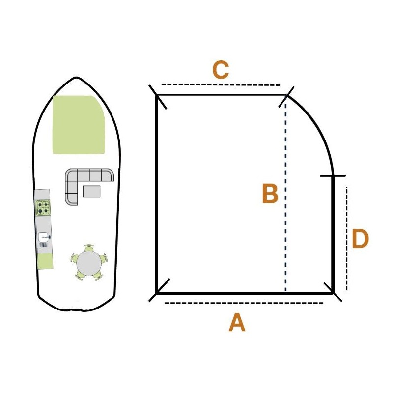 Matelas bateau sur mesure forme arrondi et pan coupé